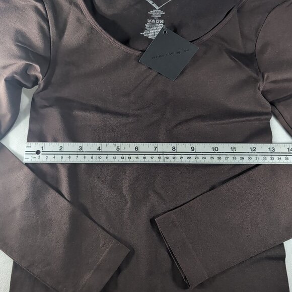 FLAWED C'est Moi Seamless Dark Brown Long Sleeve Shirt Women's OS One Size NWT - Picture 5 of 11